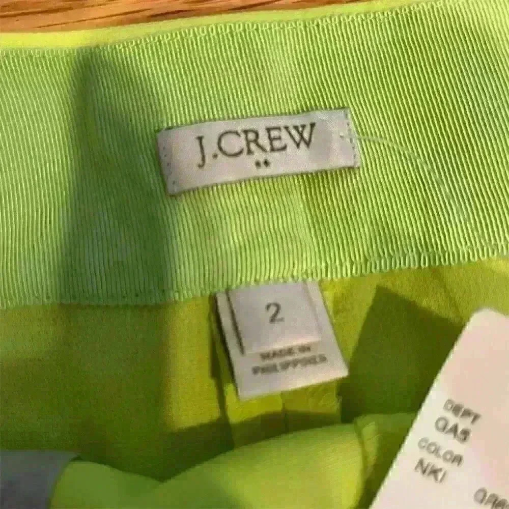 J.CREW Women's Neon Green Wrap Skort Size 2 Casual Built-in Shorts - Picture 5 of 7